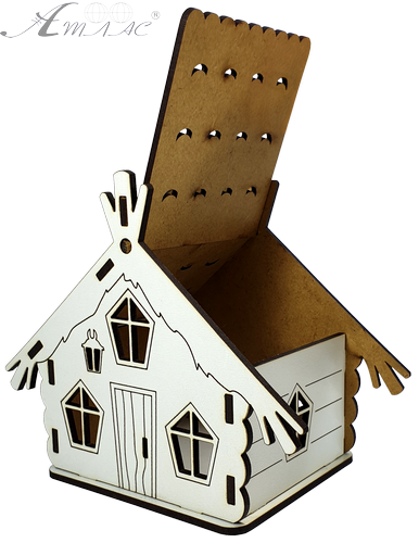 Будинок №  6 скринька з відкидним дахом, з МДФ 15 х 10 х 13 см AS-6242, М-2079 фото 2