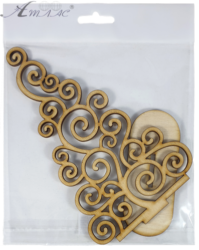 Фігурка фанерна - Ялинка велика ажурна на підставці 18 см AS-4640, В-0250