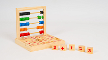Игрушка Деревяная Математический ряд счеты+кубики с цифрами  MD1166