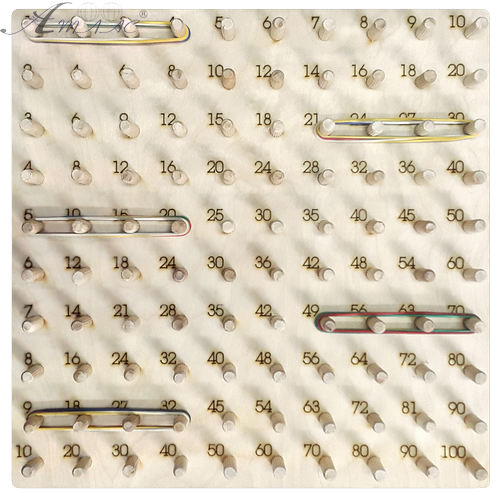 Геоборд или Планшет Математический 30 х 30см с Цифрами, - 100 деревянных стоек + 30 резинок AS-7151