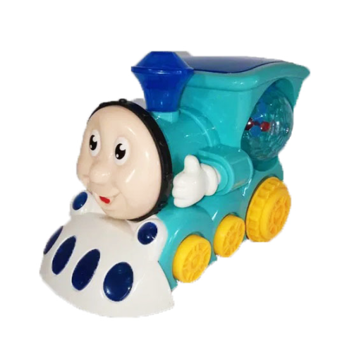 Игрушка Паровозик Томас Бирюзовый с диско шаром свет, звук в коробке  00870