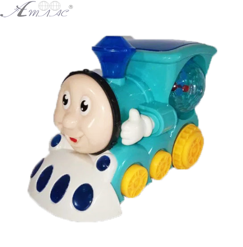 Іграшка Паровозик Томас Бірюзовий з диско кулею світло, звук у коробці  00870