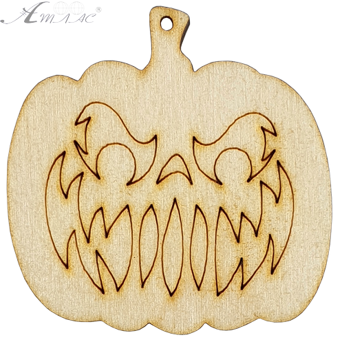 Фігурка фанерна - Гарбуз із палаючим обличчям 5,5 x 5,5 см AS-4627, В-0211