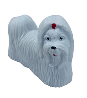 Іграшка Силіконова тягнучка собака Ши-тсу белая 9см  10169
