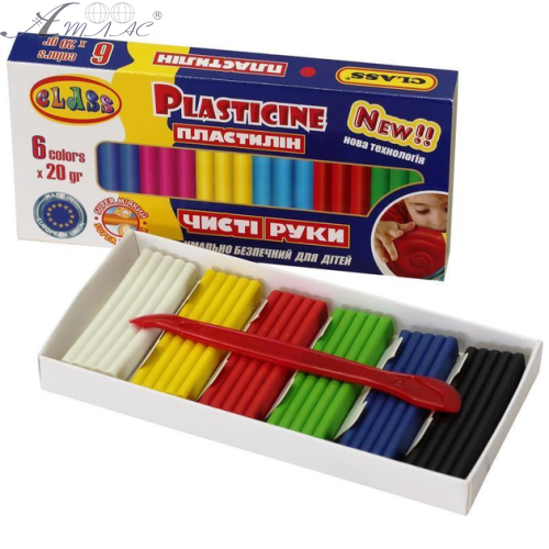 Пластилін Class 6 кольорів 120 гр  7643С