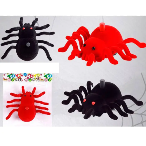 Игрушка Прикол Паук заводной Черный ездит  17836