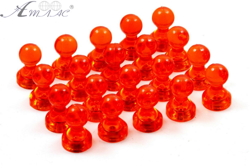 Магнит неодимимовый Пешка прозрачный для доски 16х11мм 1шт Красный  01560