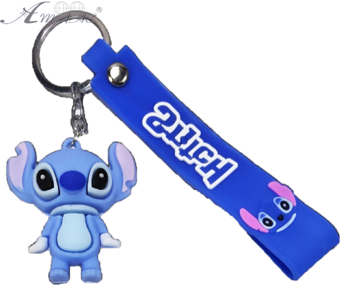 Брелок Стич синій із силіконовим браслетом 4,5 см гума  13747