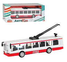 Модель АвтоХит Троллейбус Красный металл инерционный  М5661 