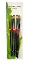 Набор кистей синтетических  5шт Royal-Art плоские +  RA-386