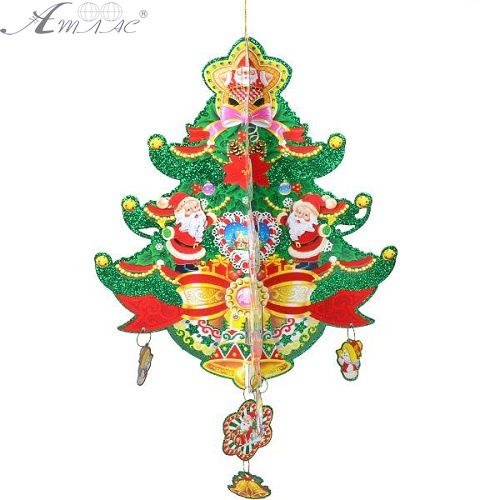 Підвіска Ялинка об'ємна з глітером  G809