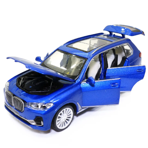 Машинка Автопром BMW Х7 синяя металл свет звук 16см  68470 фото 2