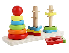 Іграшка Дерев'яна Пірамідка розвиваюча Три Дубка  MD1321 В