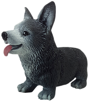 Іграшка силіконова антистрес собака Коргі велика чорна 9 см  06808