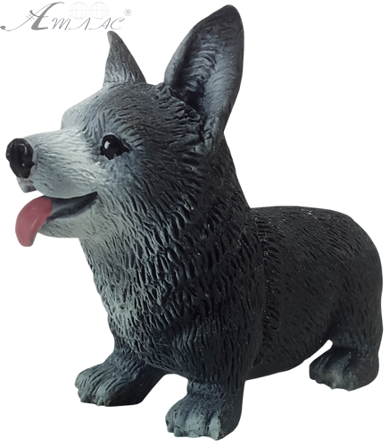 Іграшка силіконова антистрес собака Коргі велика чорна 9 см  06808