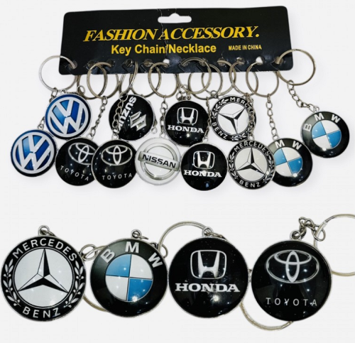 Брелок Марки авто круглый микс 3,6 см  25-2-652