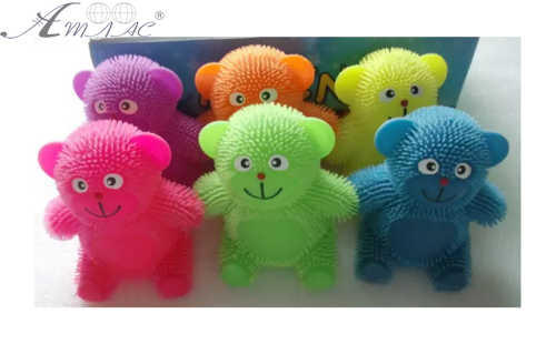 Игрушка Силиконовая тянучка Мишка свет 11см  0395