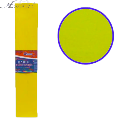 Папір гофрований Жовтий 50х200см 55% ціна за 10шт KR55-8030 Папір гофрований Жовтий 50х200см 55% ціна за 10шт KR55-8030