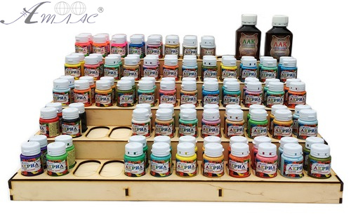 Підставка під фарбу Акрил 20 мл  57 + 2 шт з Фанери AS-4289 фото 2