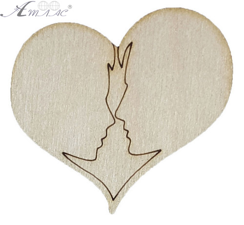 Фигурка фанерная - Сердце с профилями он и она 5 х 5 см AS-4735, В-0274 Фигурка фанерная - Сердце с профилями он и она 5 х 5 см AS-4735, В-0274