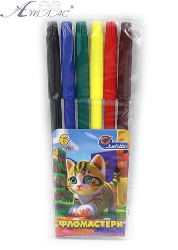 Фломастери Josef Otten 6 кольорів Кішечка  828В-6