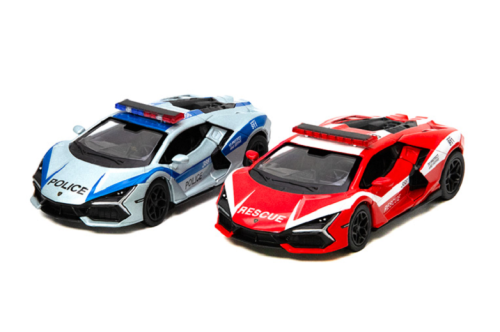 Машинка Kinsmart Lamborghini Revuelto Police/ Firefighter Edition металл  KT5459WPR
