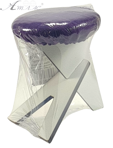 Меблі м'які для ляльок ростом 30 см - Табурет модерн фіолетовий з МДФ AS-7803 фото 2