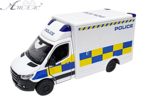 Машинка Kinsmart Mersedes-Benz Sprinter Police белая будка  KT5479W-2