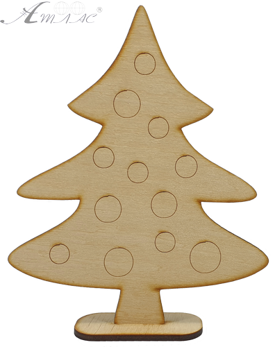 Фігурка фанерна - Ялинка велика з гравірованими кулями на підставці 17.5 см AS-4648, В-0141 Фігурка фанерна - Ялинка велика з гравірованими кулями на підставці 17.5 см AS-4648, В-0141