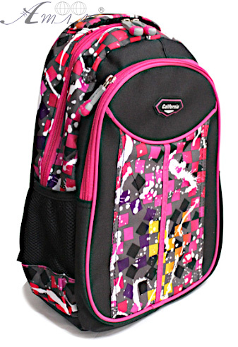 Рюкзак California с уплотнителем, с 2 отделениями, черно-розовый 980163