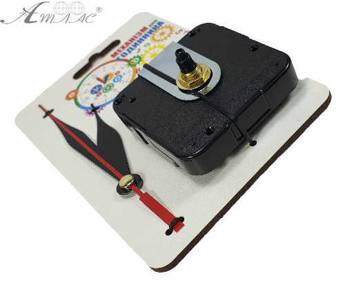 Годинниковий механізм Super 5 мм Крокуючий з трьома стрілками на МДФ підкладці AS-0280 фото 2 Годинниковий механізм Super 5 мм Крокуючий з трьома стрілками на МДФ підкладці AS-0280 фото 2