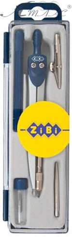 Готовальня 5 предметов Zibi  синяя ZB.5304BS-10, ZB.5304BS-03
