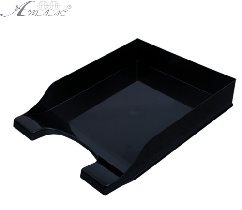 Лоток пластиковий для паперу горизонтальний "Симетрія" чорний  80803