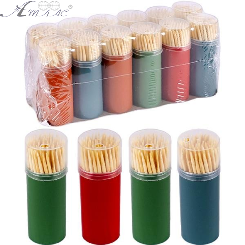 Зубочистки бамбукові круглі  80шт  6046