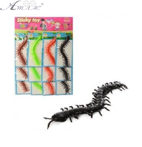 Игрушка силиконовая Сороконожка липучка 18см  2160-25