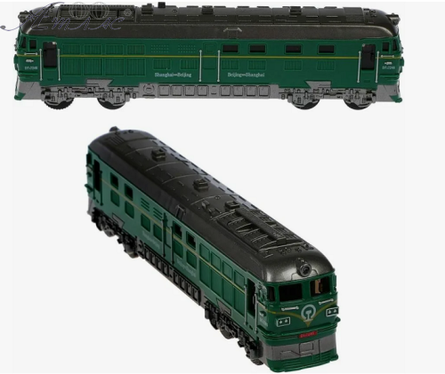Іграшка Поїзд Локомотив Зелений світло звук 22 см у коробці  731-28К