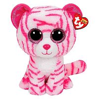 Іграшка М'яка Тигр білий "Asia" в рожеву смужку 14 см 36180