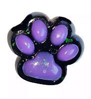 Іграшка таба Лапка чорно - фіолетова Антистрес Сквіш 7 см  08614
