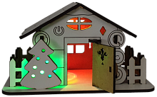 Домик с подсветкой № 15/1 свет - Быстрое трехцветное переключение, сенсорный выключатель, МДФ AS-5523, Е-022