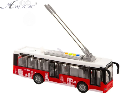 Іграшка Машинка City Bus Тролейбус світло звук двері 28 см  А1119-8