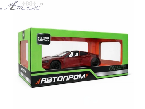 Машинка Автопром Tesla Roadster Червона 19см  AP7729 фото 3