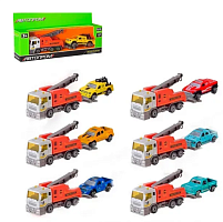Машинка Автопром Эвакуатор с прицепом 20см микс  7465 