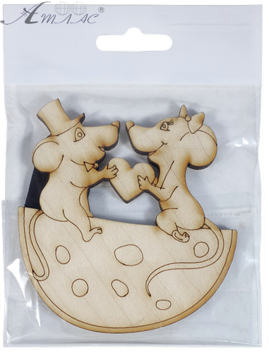 Фігурка фанерна - Мишеня № 26 закохані на сирі 85 х 95 мм з магнітом AS-4850 фото 2 Фігурка фанерна - Мишеня № 26 закохані на сирі 85 х 95 мм з магнітом AS-4850 фото 2