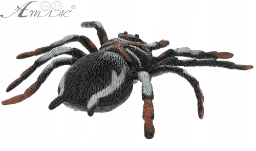 Іграшка силіконова антистрес Павук чорний у сіру смужку 13см  02574 фото 2