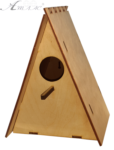 Скворечник № 2/1 треугольный окрашенный, морилка под лаком 16 х 15.5 х 21 см AS-4359