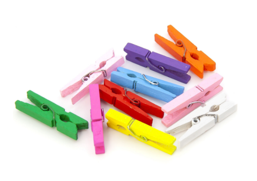 Прищепки декоративные Цветные 1шт деревянные 3,5 см  11766